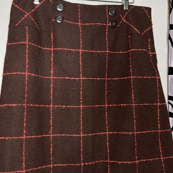 Cato Brown and salmon plaid skirt 16 - Picture 5 of 9